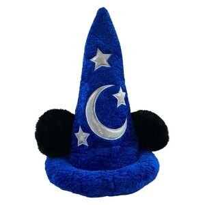 Disney Parks Mickey Mouse Sorcerer Mickey Apprentice Blue Velvet Wizard Hat EUC